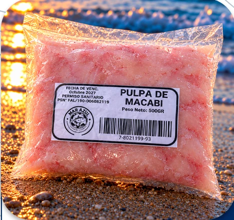 Pulpa de macabí, presentación empacada de Mar Azul